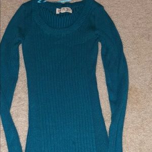 Teal blue long sleeve top